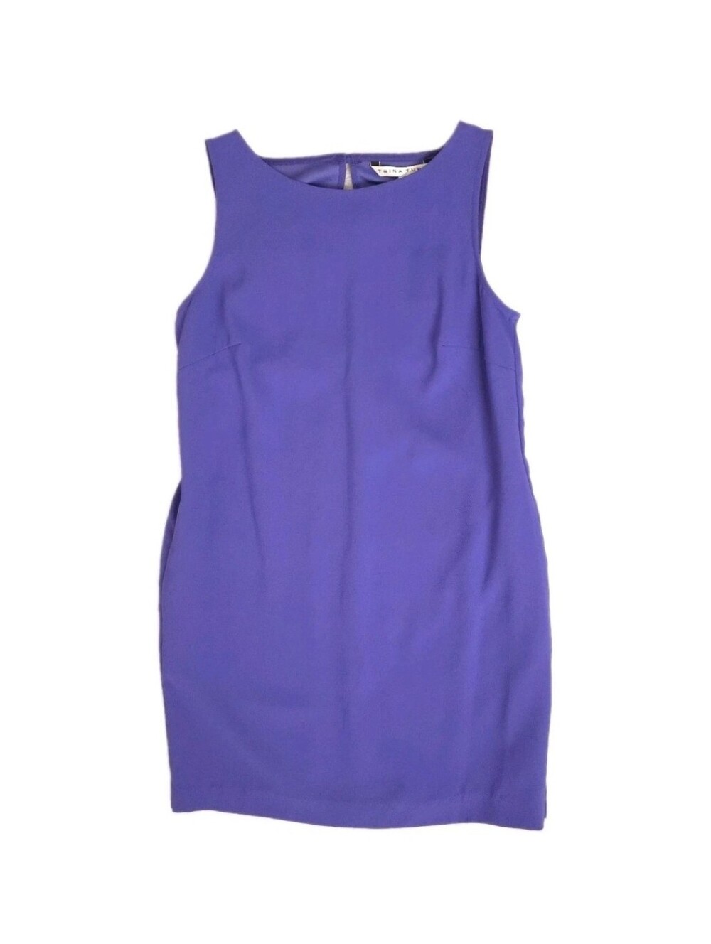 Trina Turk Dress Womens 6 Mini Short Sleeveless Shift Sol Carmel Crepe Pockets